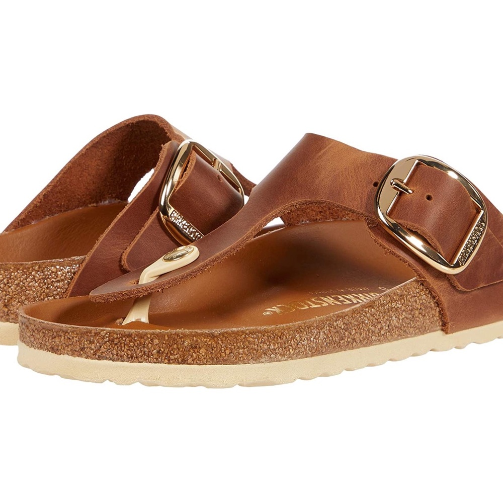 Birkenstock Women's Gizeh Big Buckle Cognac Leather Sandal -- Size 40 - 9-9.5